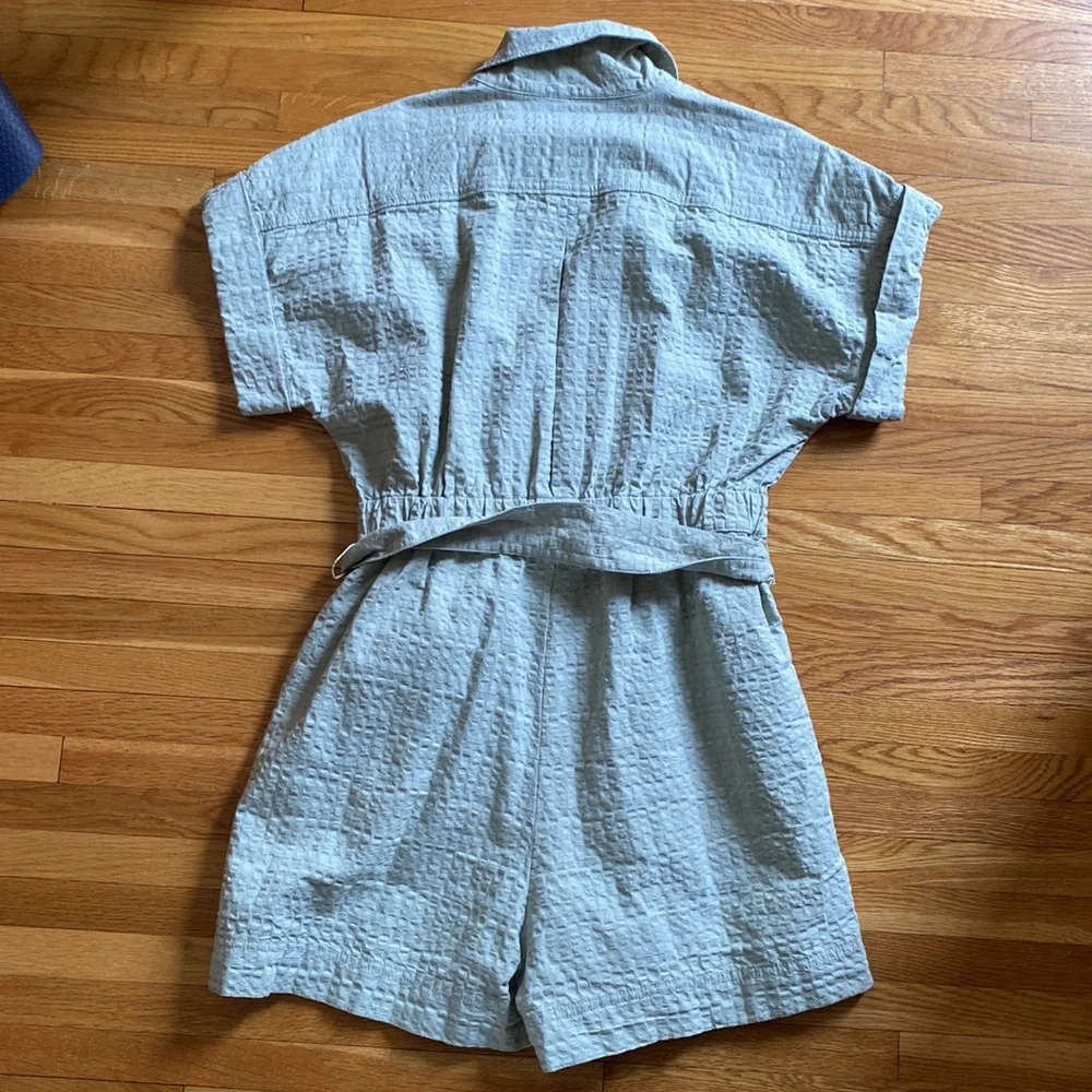 Madewell Seersucker Camp Romper - Picture 7 of 9